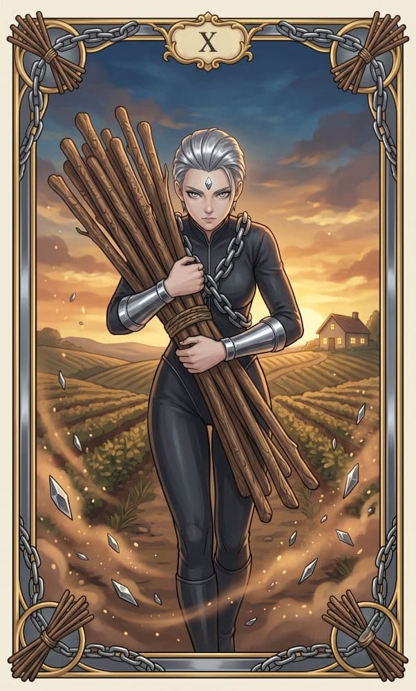 Carte de tarot Dix de Bâtons