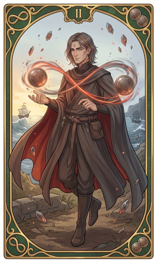 Carte de tarot Deux de Pentacles