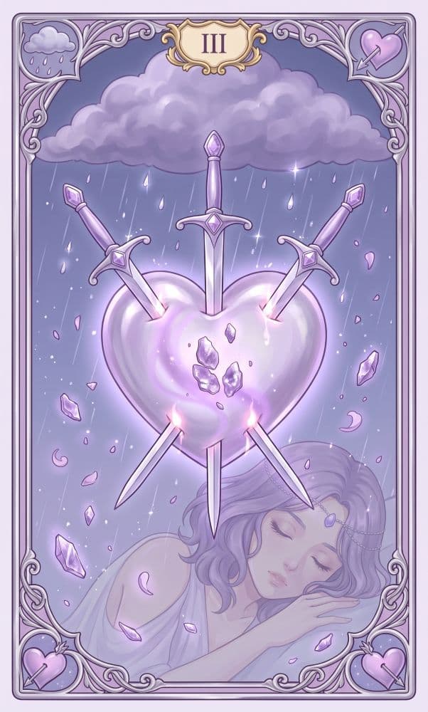 Carte de tarot Trois d'Épées