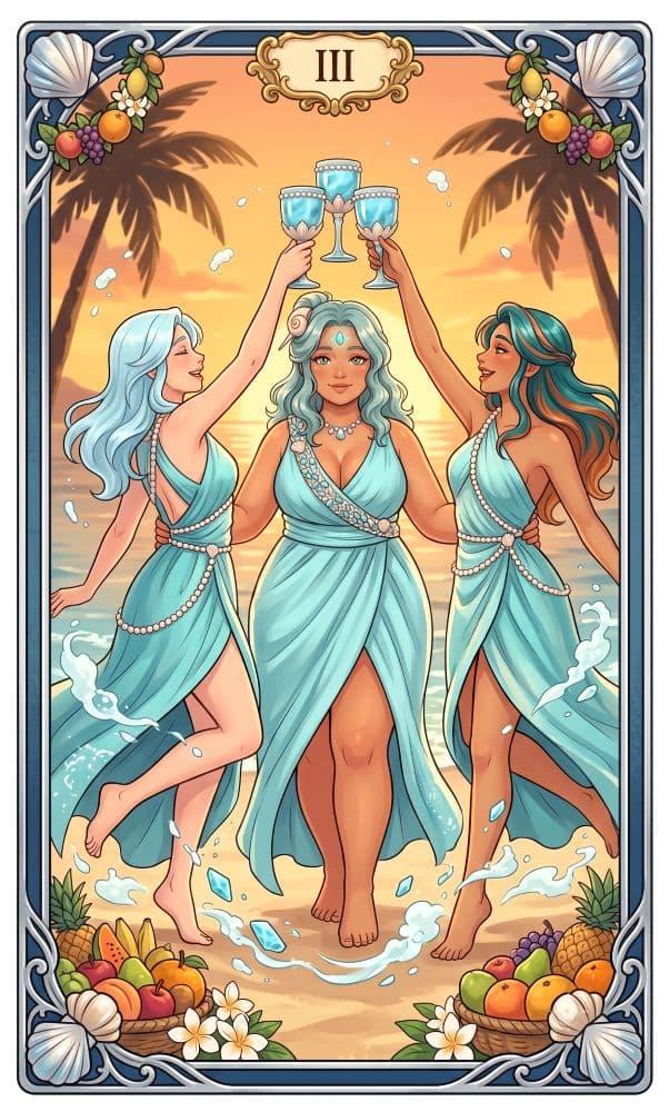 Carte de tarot Trois de Coupes
