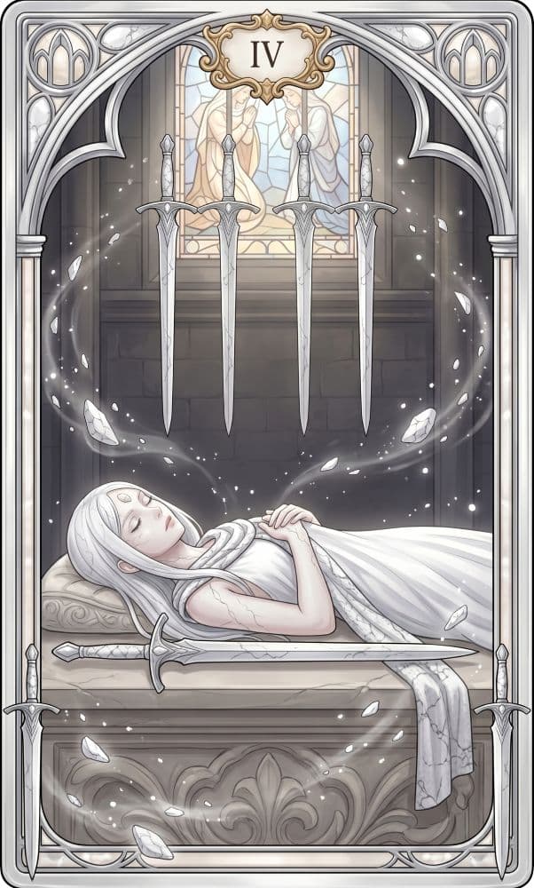 Carte de tarot Quatre d'Épées