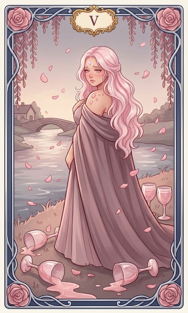Carte de tarot Cinq de Coupes