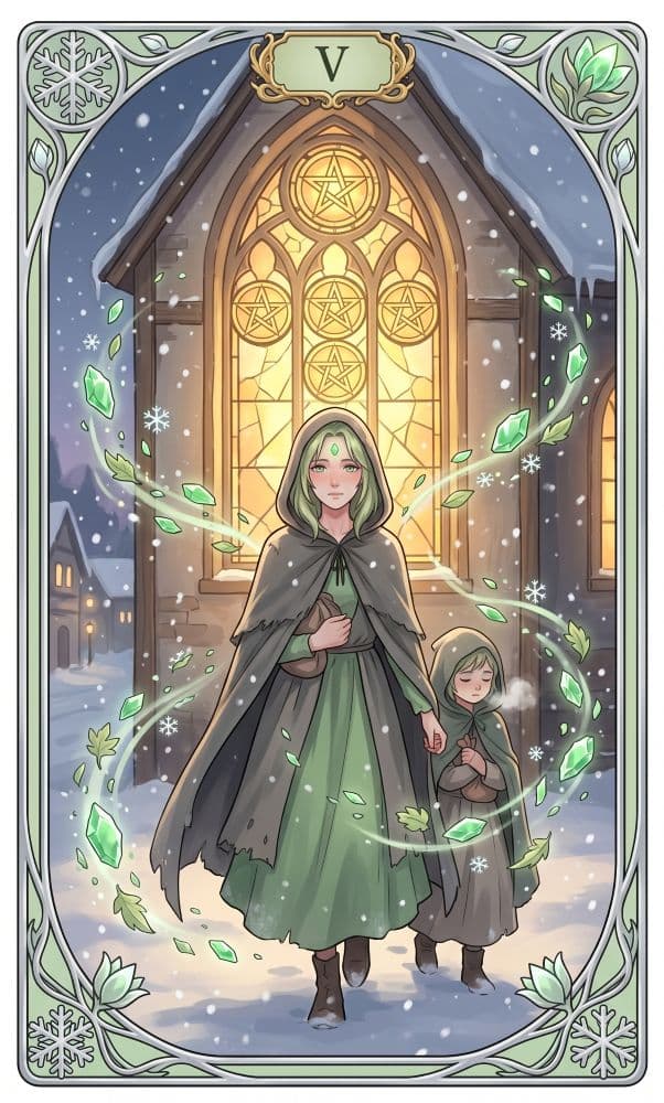 Carte de tarot Cinq de Pentacles