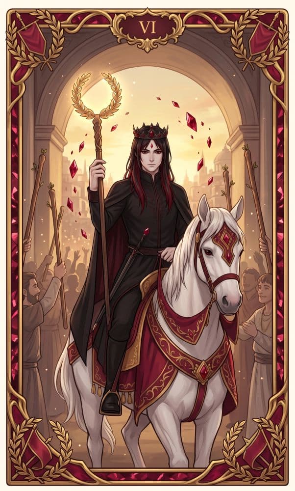 Carte de tarot Six de Bâtons