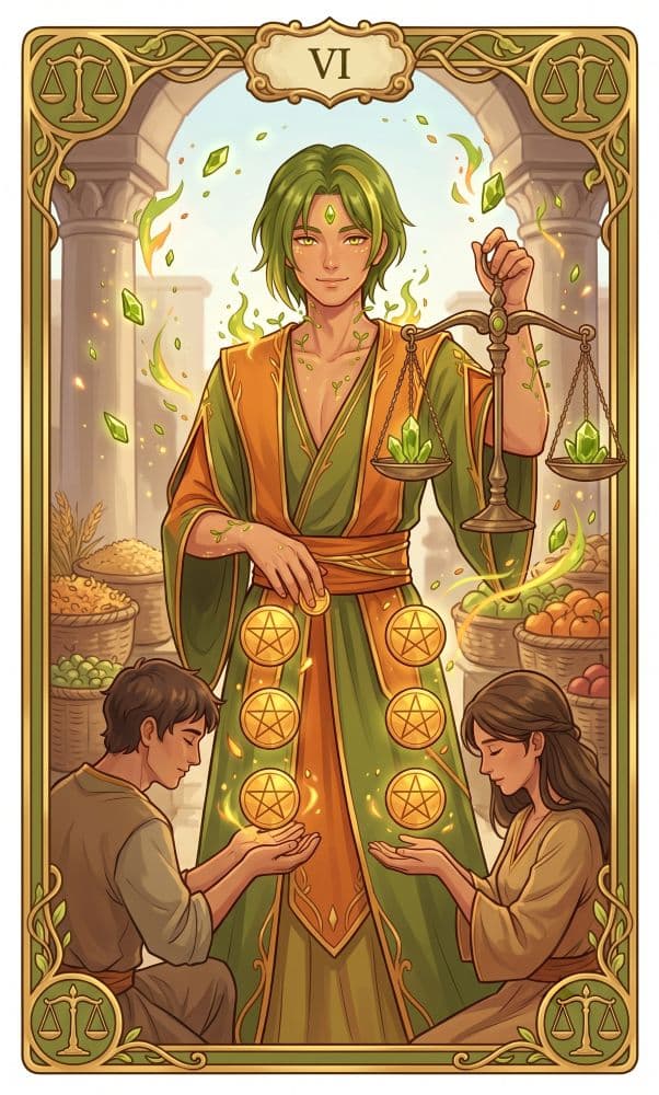 Carte de tarot Six de Pentacles