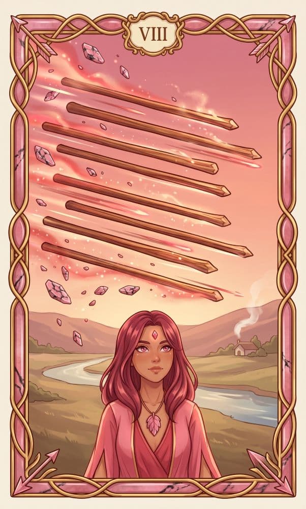 Carte de tarot Huit de Bâtons