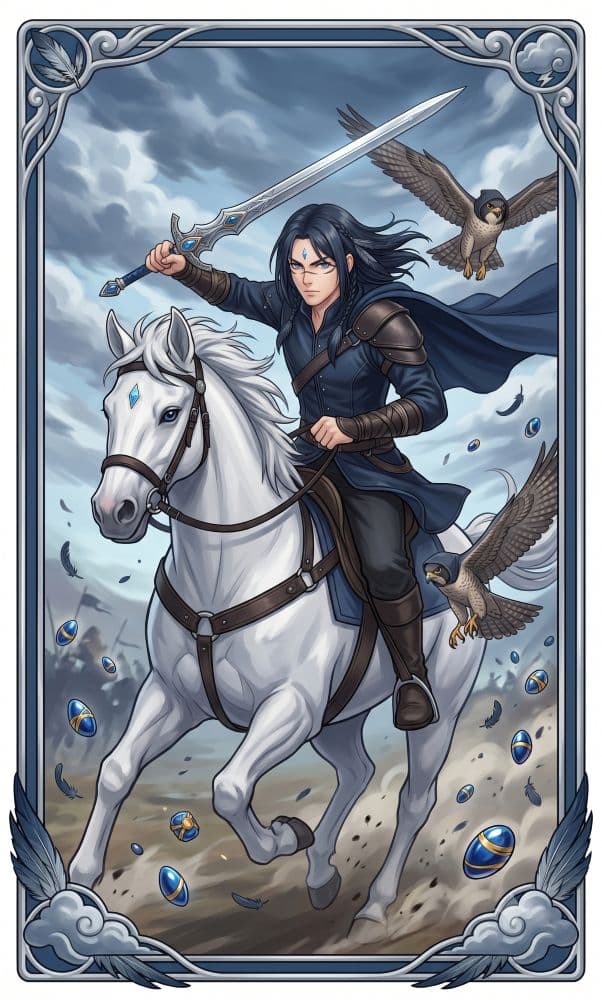 Carte de tarot Cavalier d'Épées