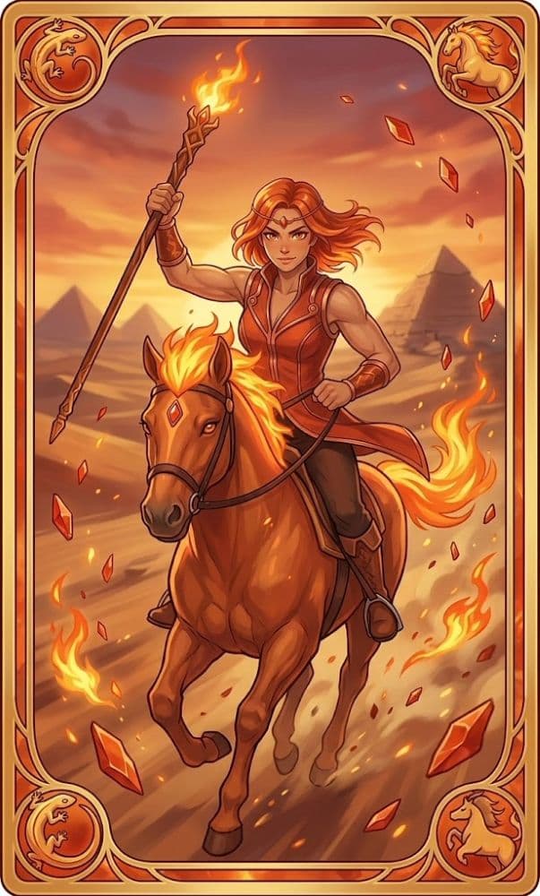 Carte de tarot Cavalier de Bâtons