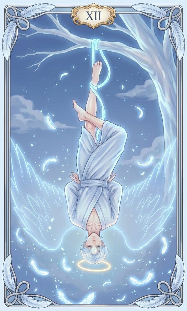 La carte Le Pendu du tarot de Lithosya