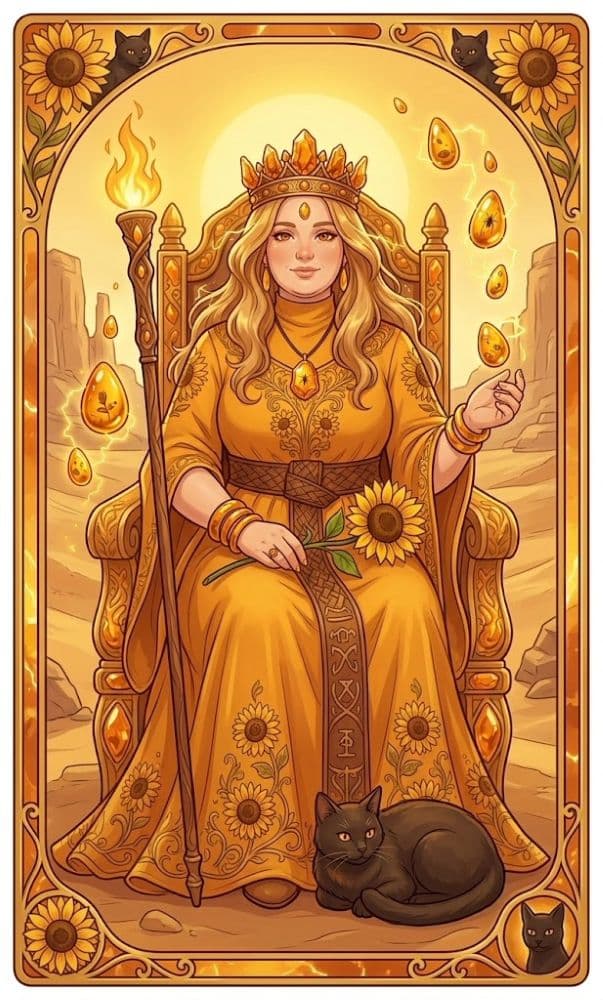 Carte de tarot Reine de Bâtons