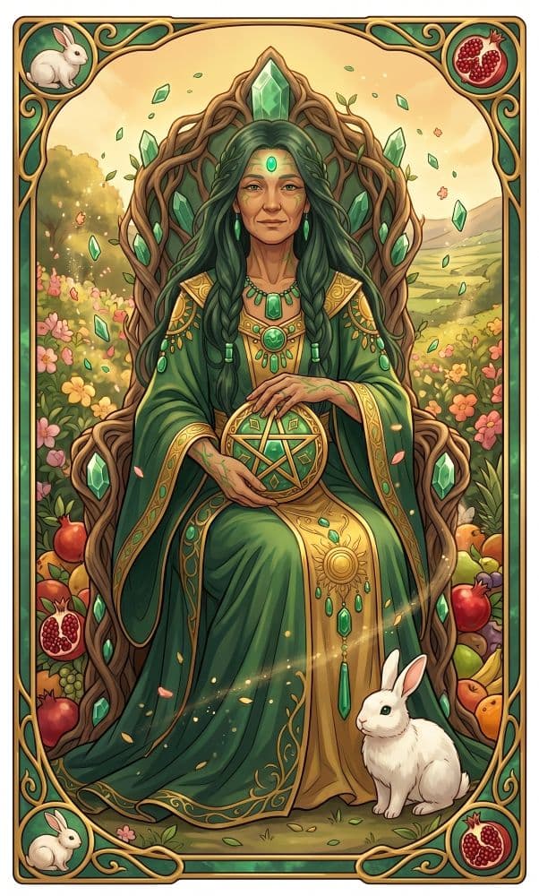 Carte de tarot Reine de Pentacles