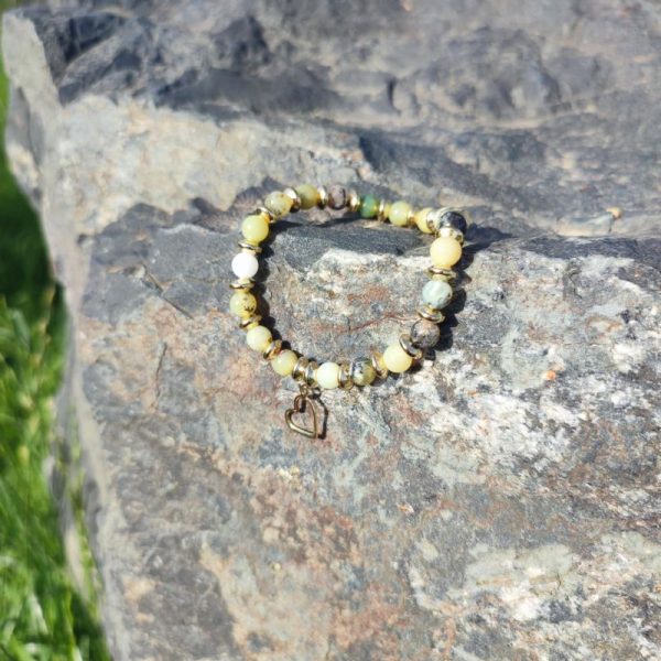 Bracelet cœur en Opale Jaune
