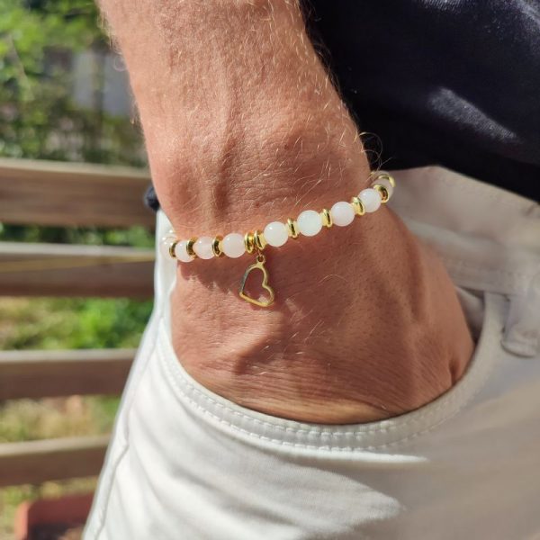 Bracelet Coeur Quartz rose