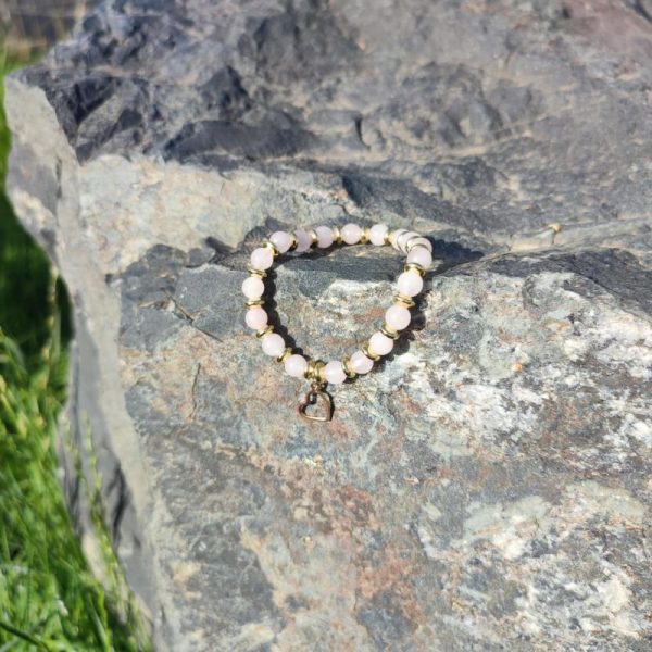 Bracelet cœur en Quartz Rose – Image 2
