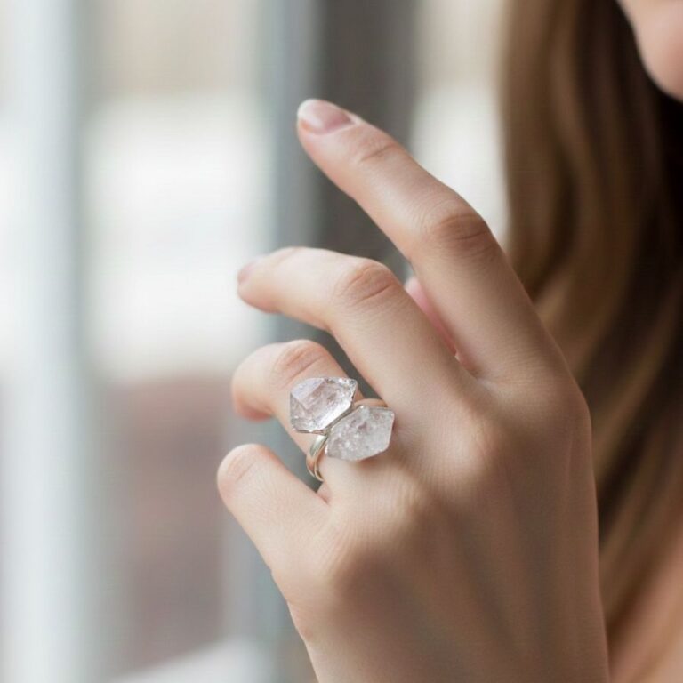 bague réglable cristal de roche