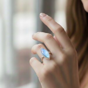 bague pierre de lune et argent 925