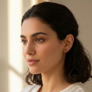 boucle d'oreil ambre argent 4mm