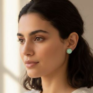 boucle d'oreille aventurine verte 12mm