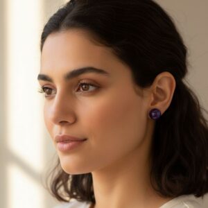 boucles d'oreilles améthystes 10mm