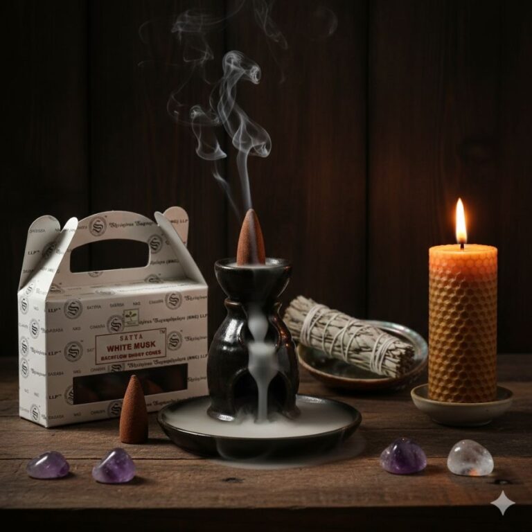 Backflow – Cônes Satya Musc Blanc (24 pièces)