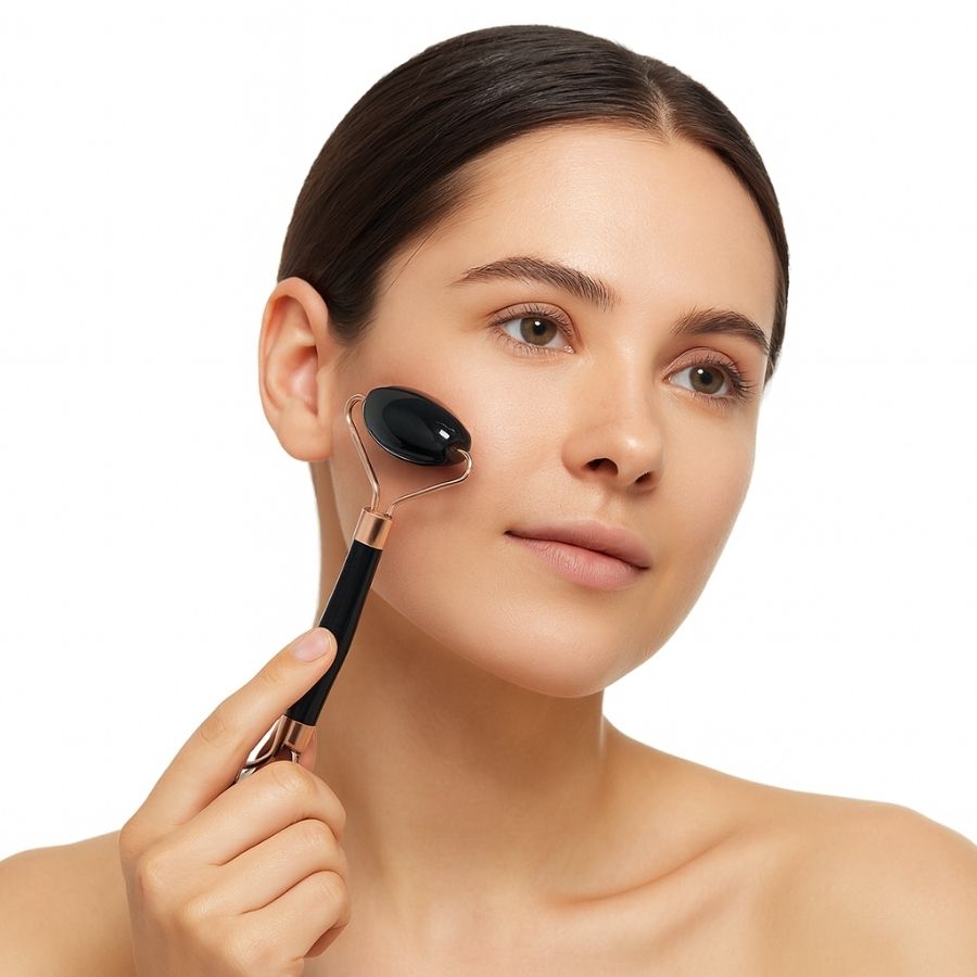 roller massage en obsidienne noire