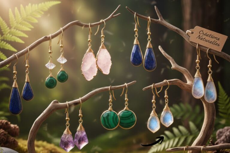 boucle d'oreille en pierre naturelle